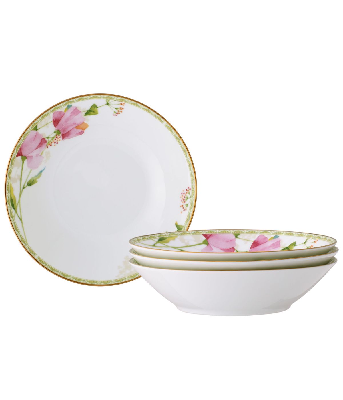  Noritake Poppy Place Set of 4 Soup Bowls - White - Bonton