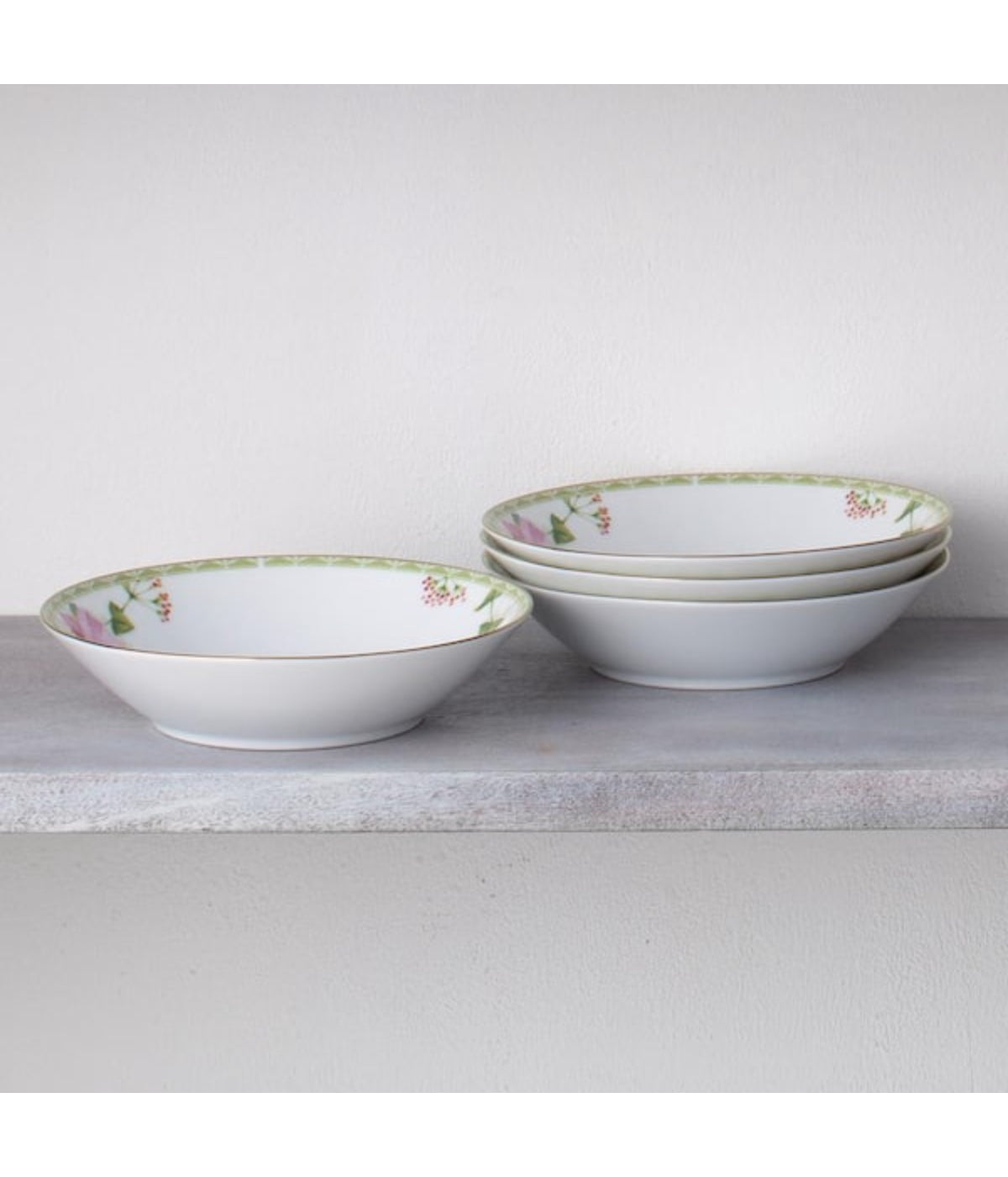  Noritake Poppy Place Set of 4 Soup Bowls - White - Bonton