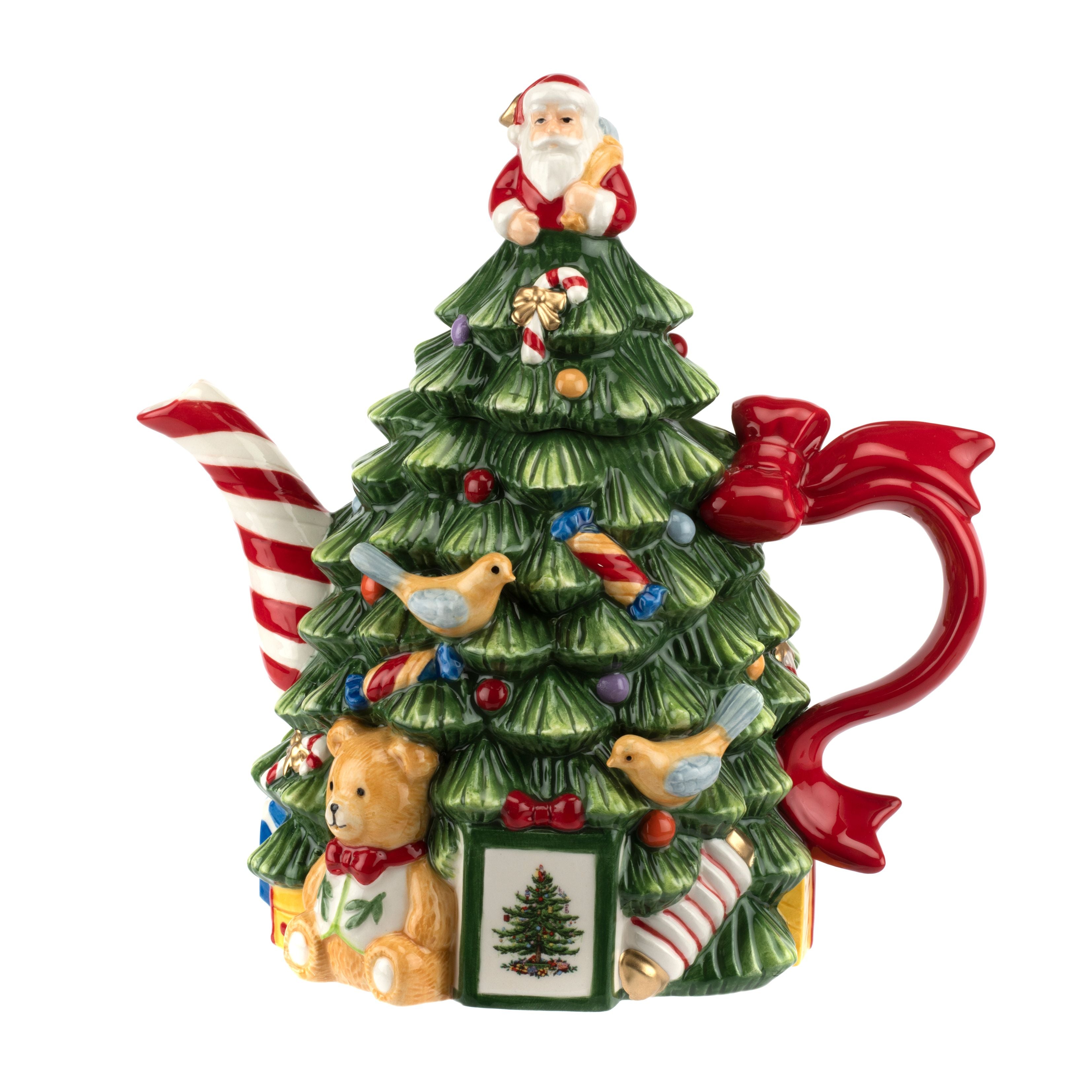  Spode Christmas Tree 250th Anniversary Teapot - White - Bonton