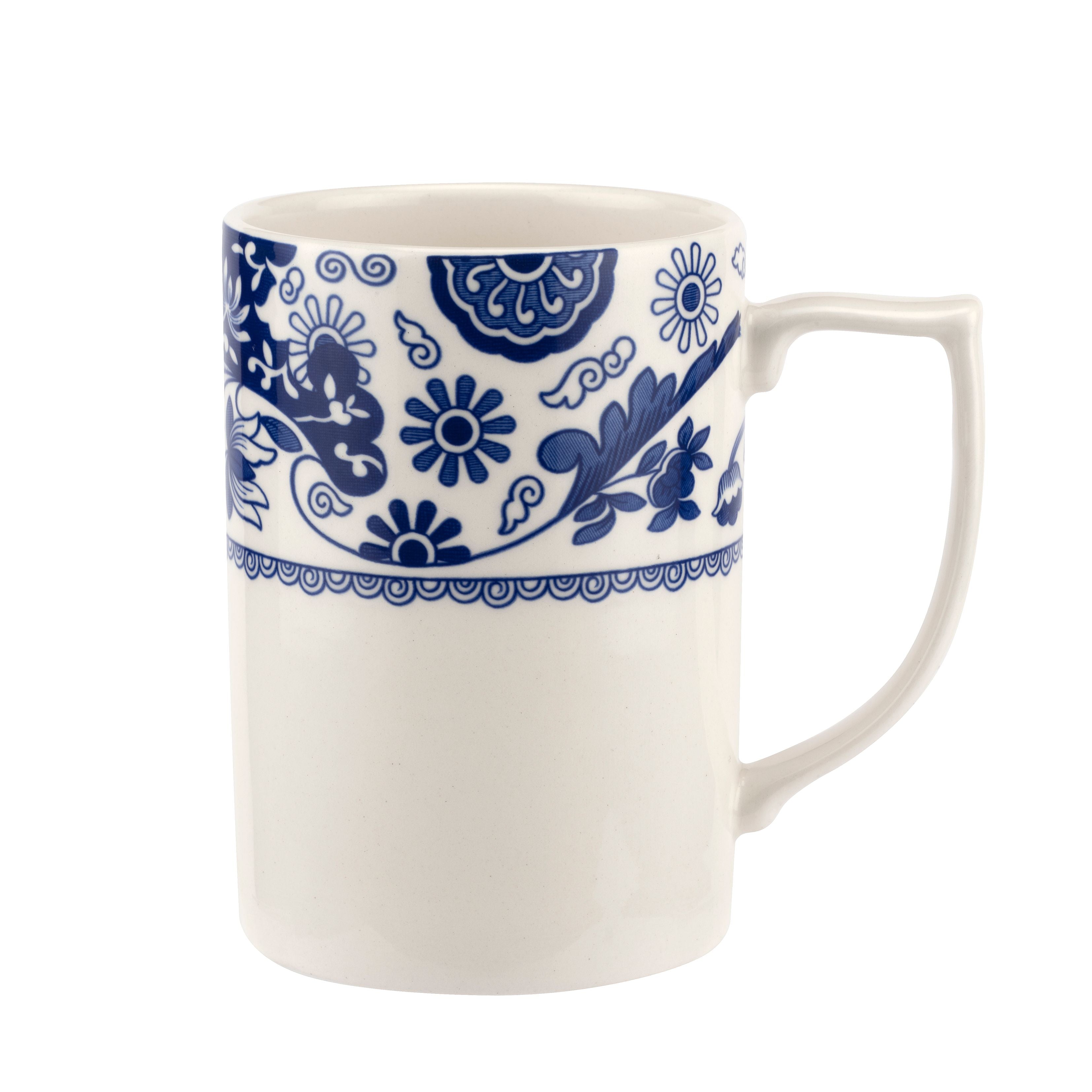  Spode Blue Italian Brocato Mug Set of 4 - Blue - Bonton