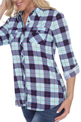 Women's Oakley Stretchy Plaid Top