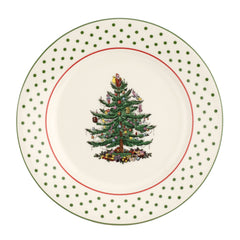 Christmas Tree Polka Dot Dessert Plate Set of 4