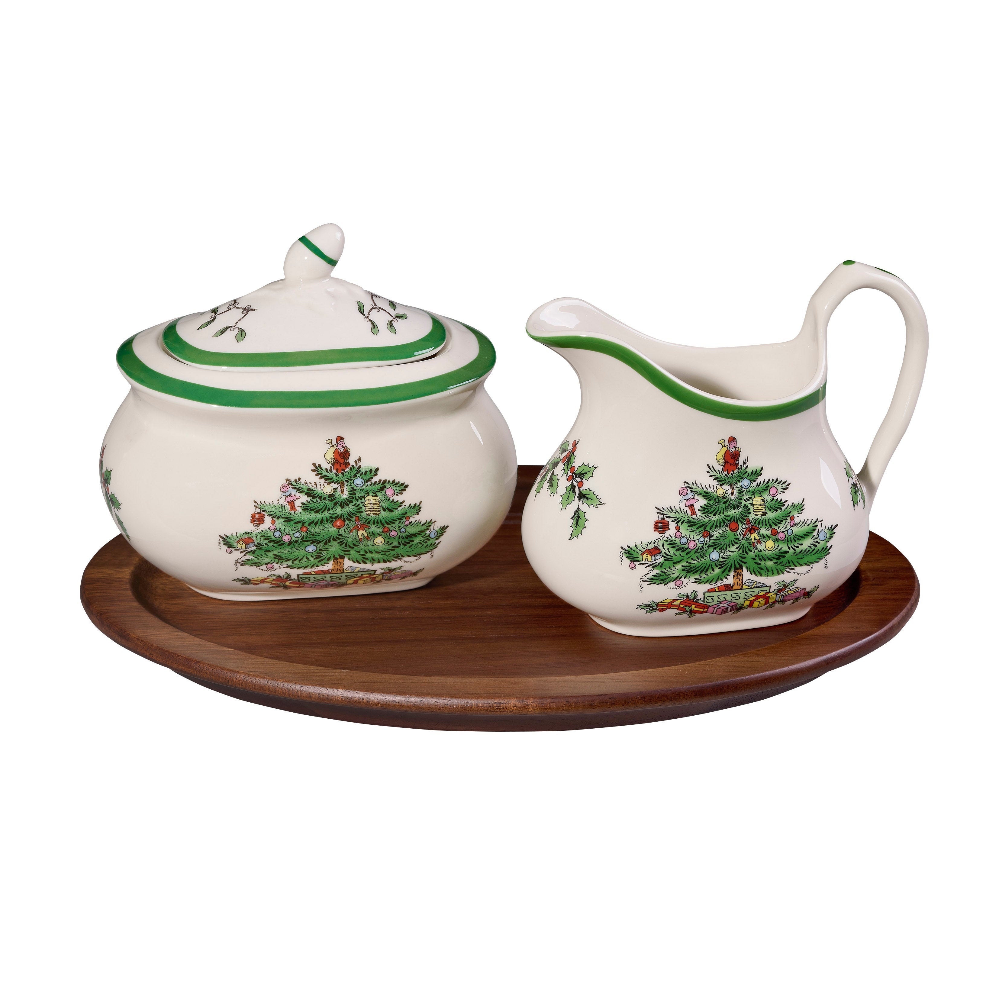  Spode Christmas Tree 3 Piece Sugar & Creamer Set - White - Bonton