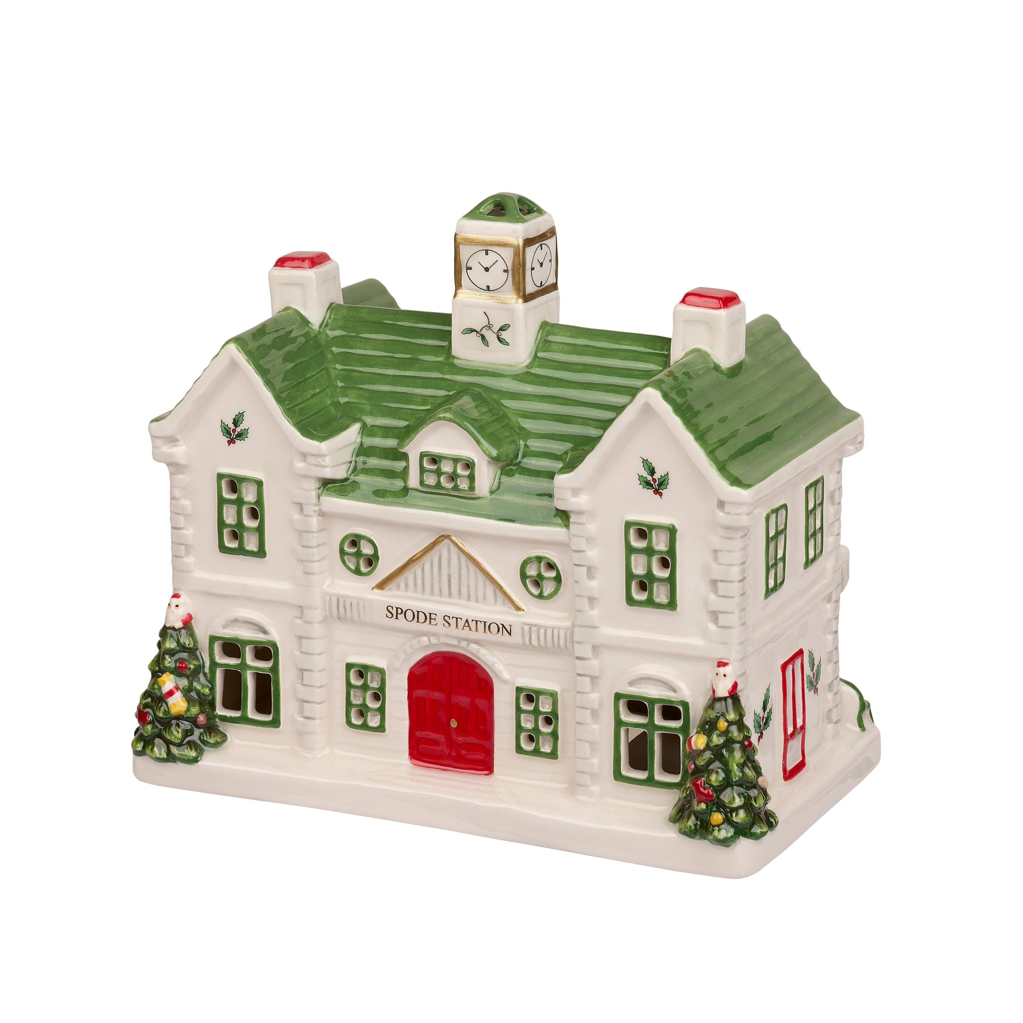  Spode Christmas Village Train Station - White - Bonton