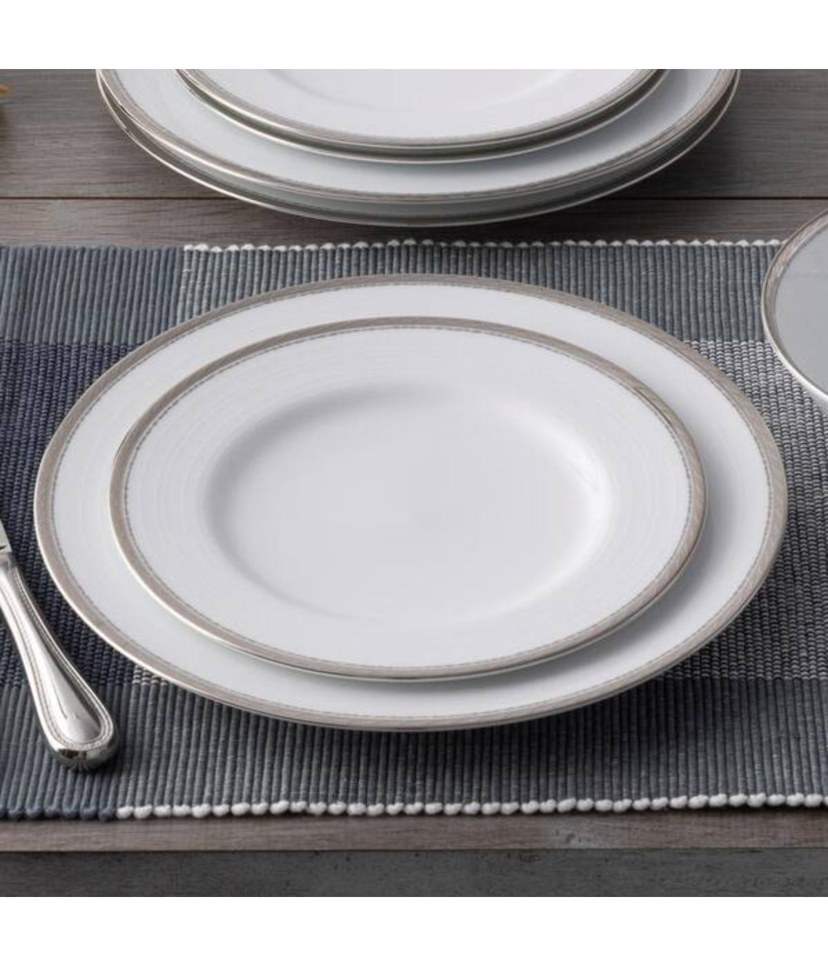  Noritake Whiteridge Platinum Set of 4 Salad Plates - White - Bonton