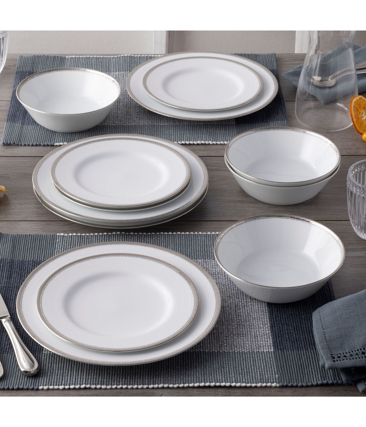  Noritake Whiteridge Platinum Set of 4 Salad Plates - White - Bonton