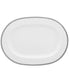  Noritake Whiteridge Platinum Oval Platter - White - Bonton