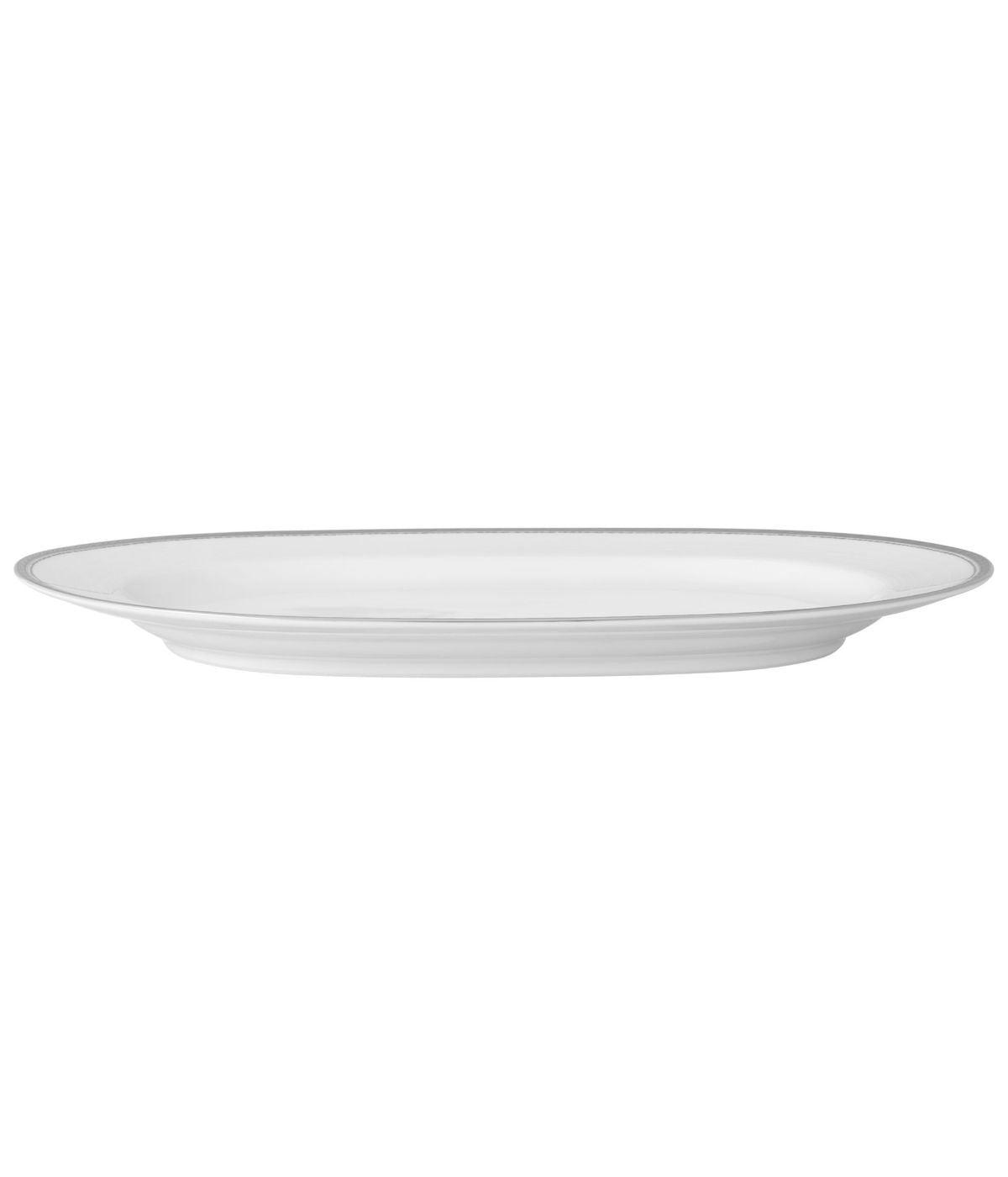  Noritake Whiteridge Platinum Oval Platter - White - Bonton