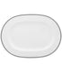  Noritake Whiteridge Platinum Oval Platter - White - Bonton