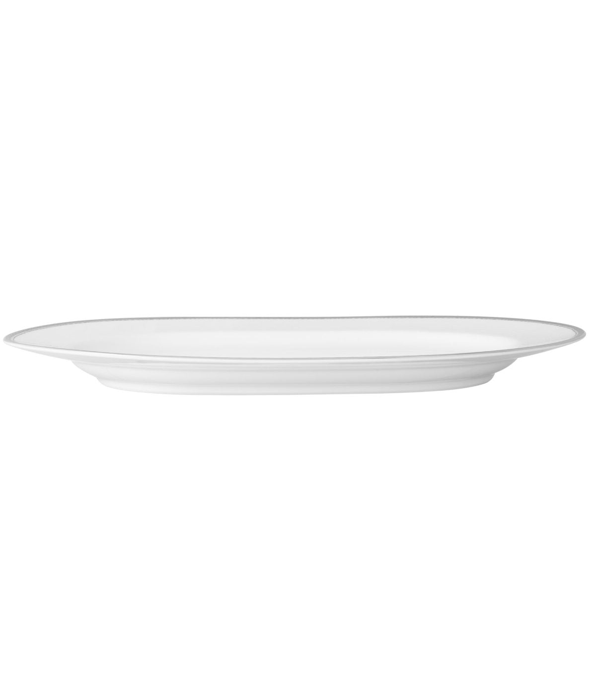  Noritake Whiteridge Platinum Oval Platter - White - Bonton