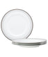  Noritake Silver Colonnade Set of 4 Salad Plates - White - Bonton