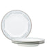  Noritake Satin Flourish Set of 4 Salad Plates - White - Bonton