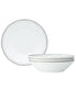  Noritake Satin Flourish Set of 4 Soup Bowls - White - Bonton