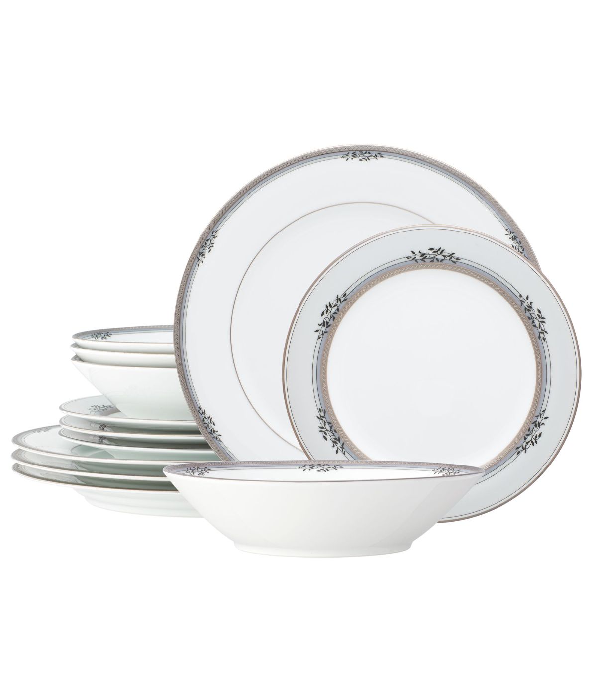  Noritake Laurelvale 12 Piece Set, Service for 4 - White - Bonton