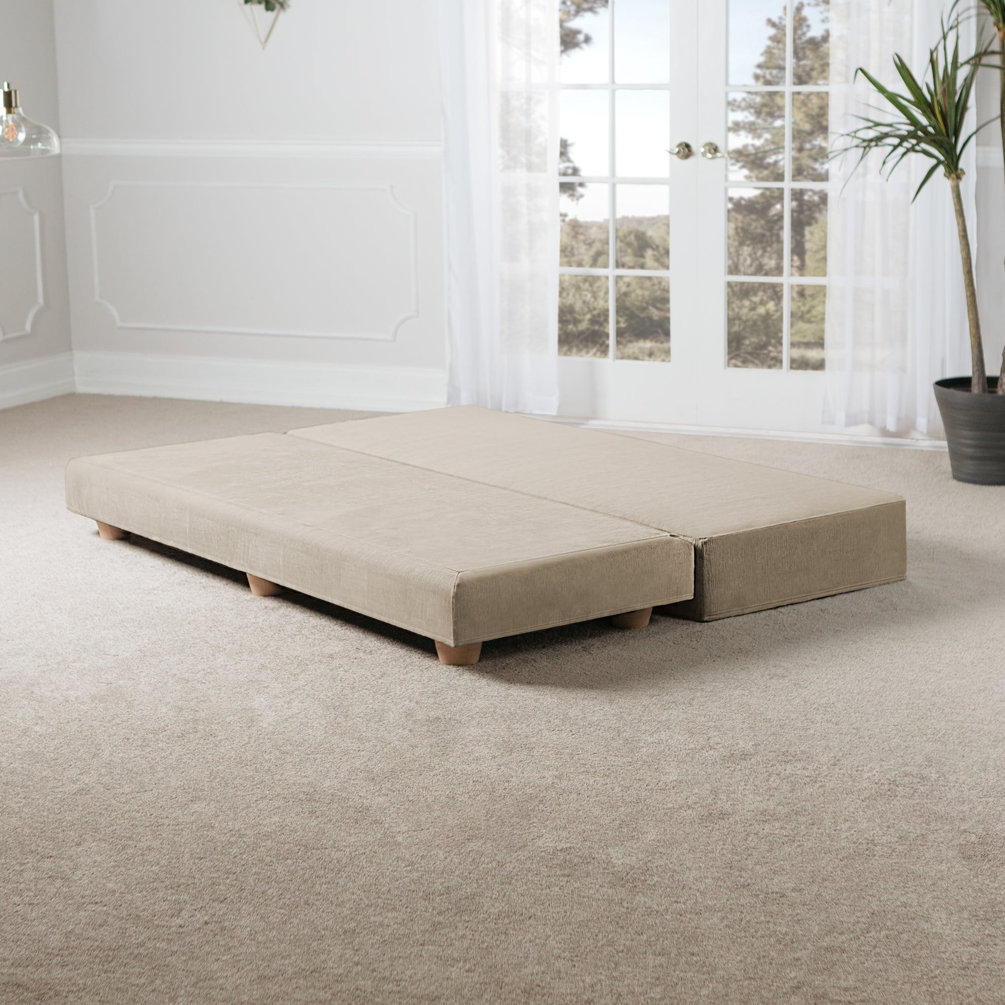  Jaxx Alon Daybed / Fold-Out Queen-Size Mattress - Velvet Twill - Ivory - Bonton