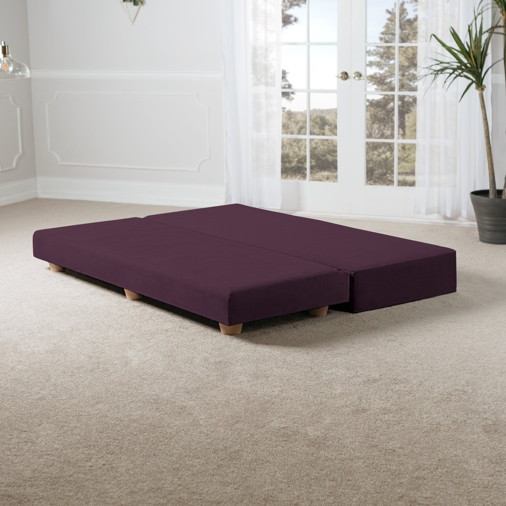  Jaxx Alon Daybed / Fold-Out Queen-Size Mattress - Velvet Twill - Pinot - Bonton