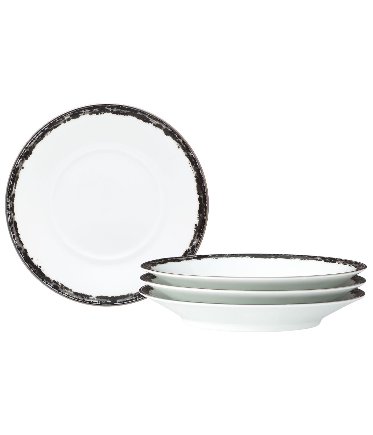  Noritake Rill Set of 4 Saucers - Black - Bonton