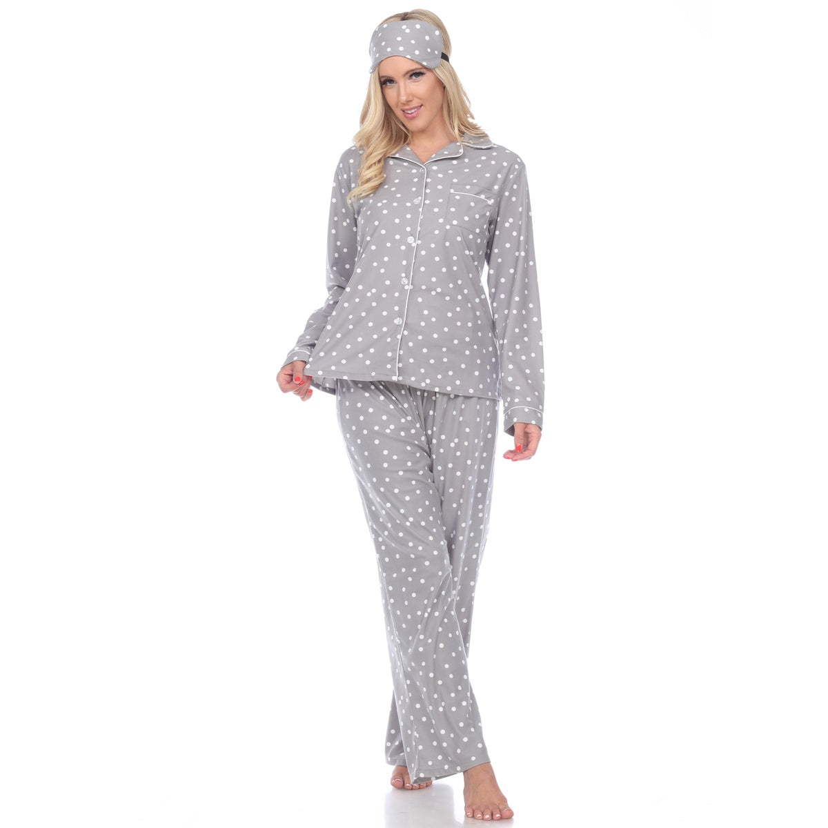  White Mark Women's Three Piece Pajama Set - L - Bonton