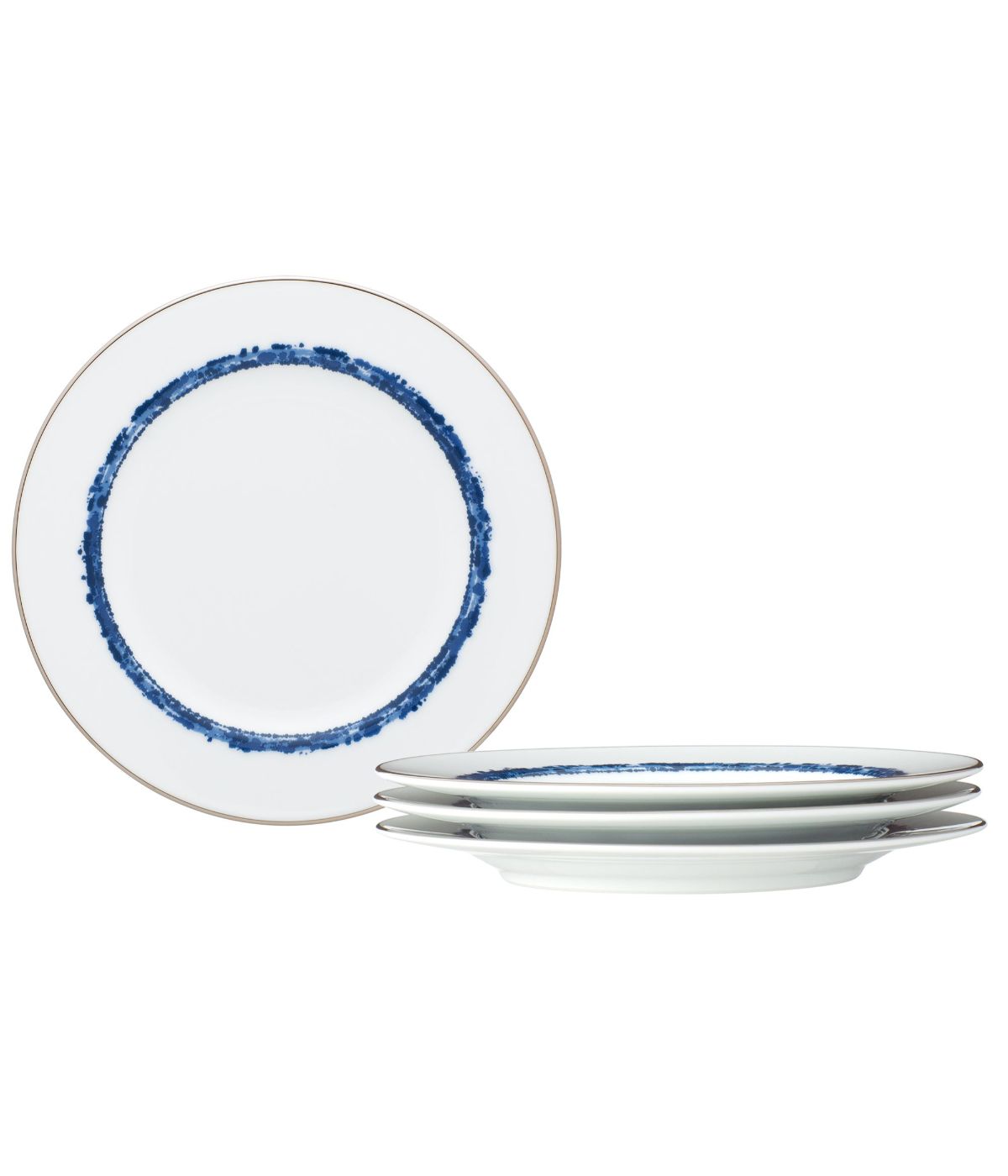  Noritake Rill Set of 4 Bread & Butter/Appetizer Plates - Blue - Bonton