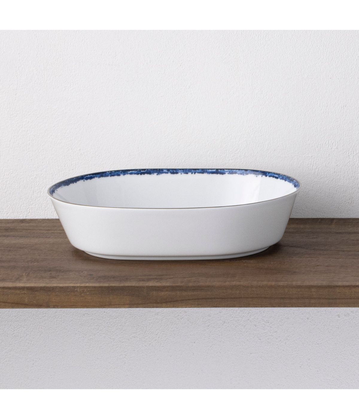  Noritake Rill Oval Vegetable Bowl - Blue - Bonton