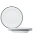  Noritake Charlotta Platinum Set of 4 Salad Plates - White - Bonton