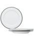  Noritake Charlotta Platinum Set Of 4 Dinner Plates - White - Bonton