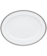  Noritake Charlotta Platinum Oval Platter - White - Bonton