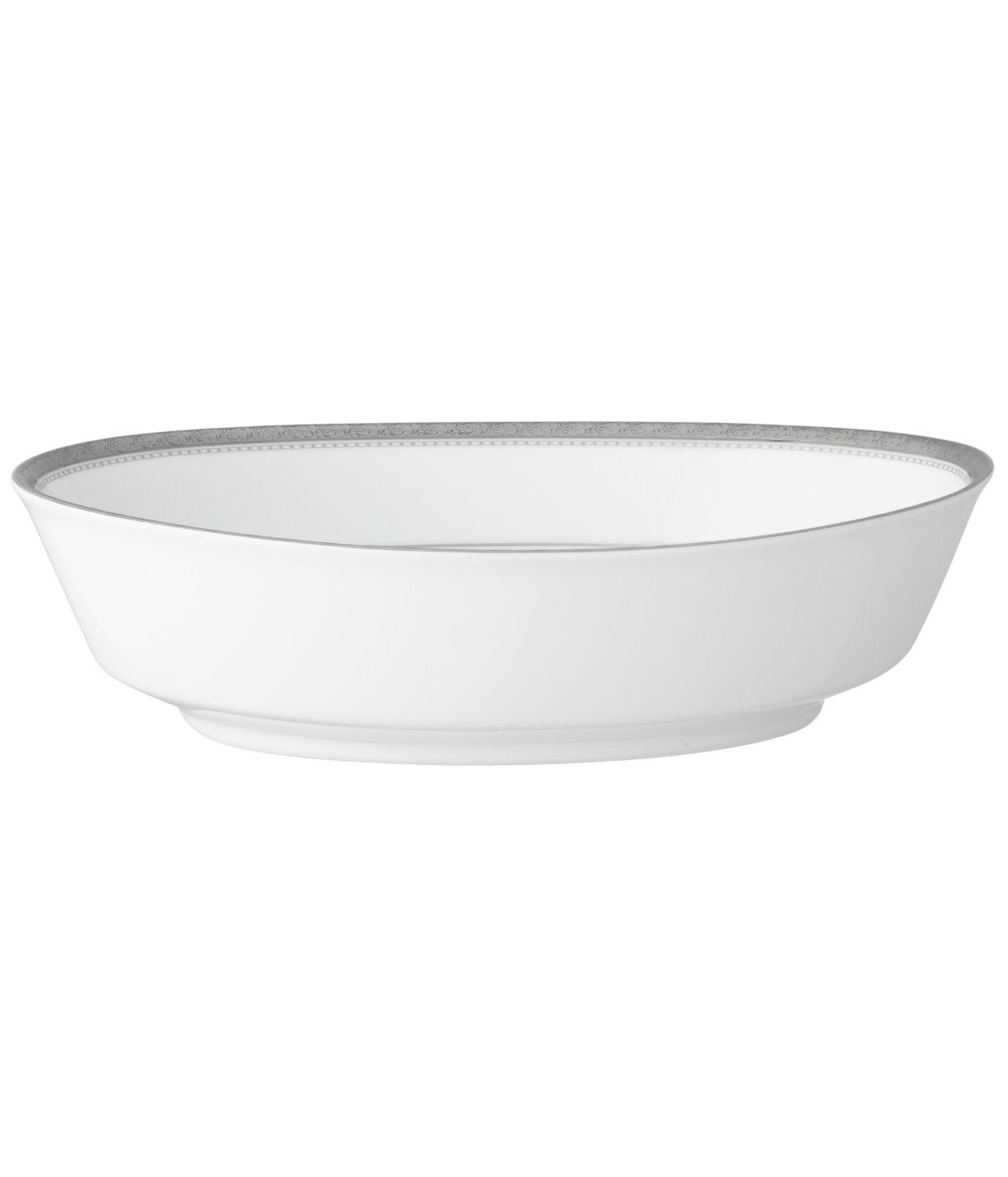  Noritake Charlotta Platinum Oval Vegetable Bowl - White - Bonton