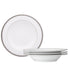  Noritake Charlotta Platinum Set Of 4 Pasta Bowls, 11 - White - Bonton