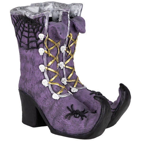 Ceramic Witch's Boots Halloween Decoration - 15" - Purple