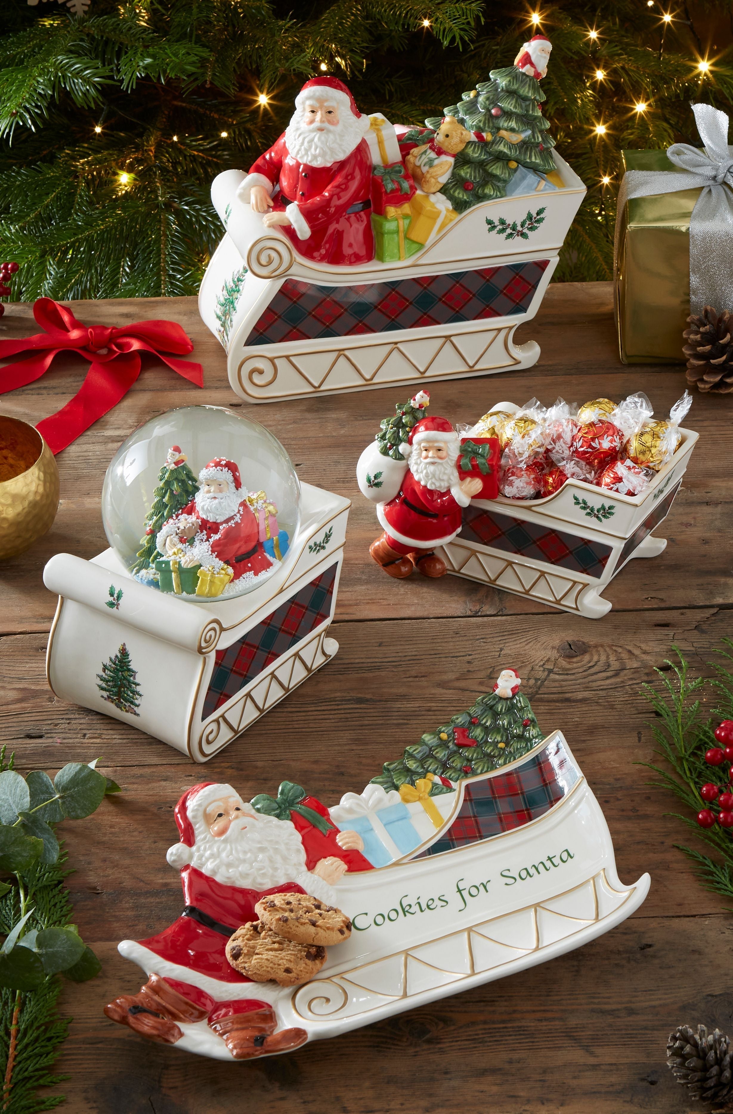  Spode Christmas Tree Santa Sleigh Cookies for Santa - White - Bonton