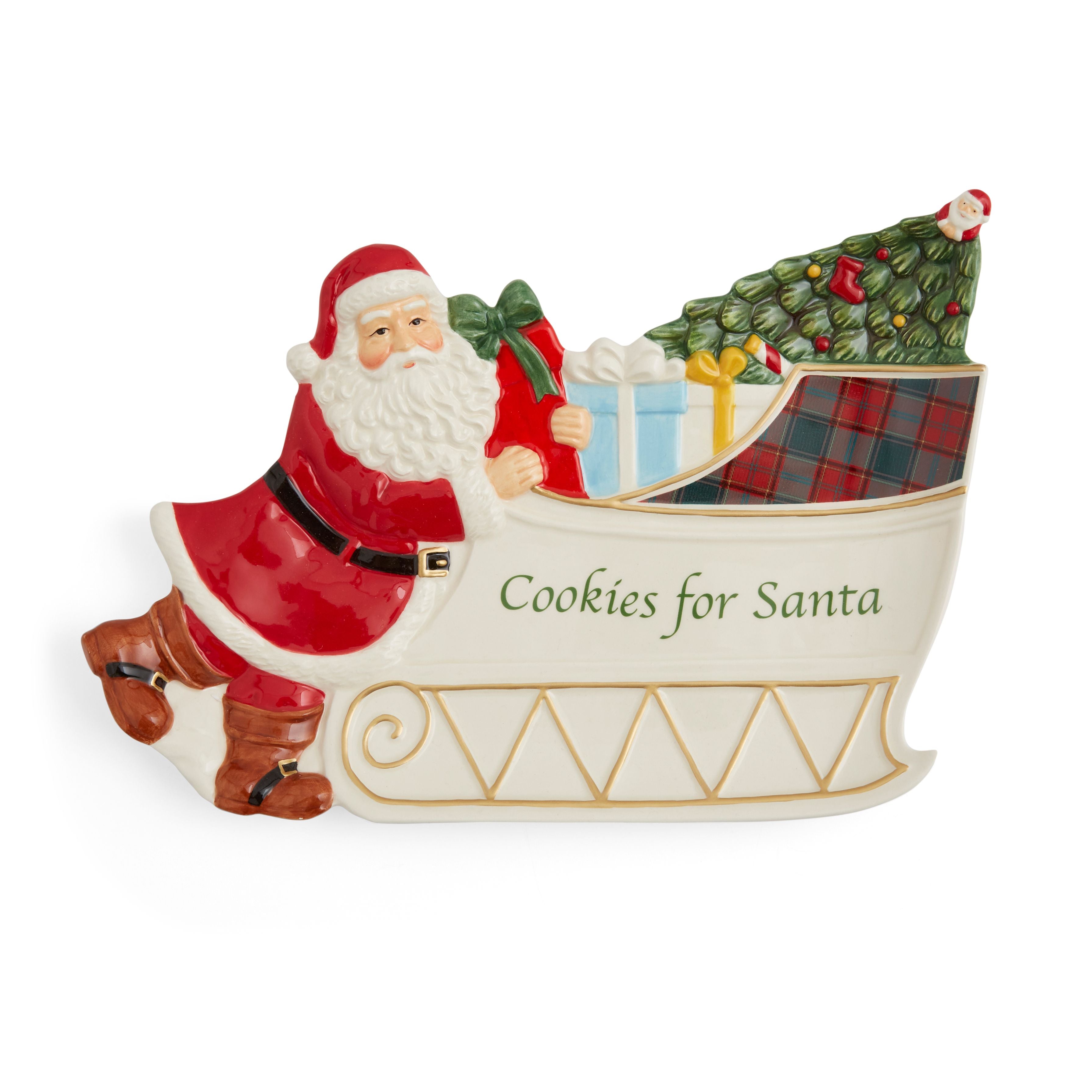  Spode Christmas Tree Santa Sleigh Cookies for Santa - White - Bonton