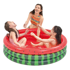 47" Inflatable Round 3 Ring Watermelon Kiddie Swimming Pool