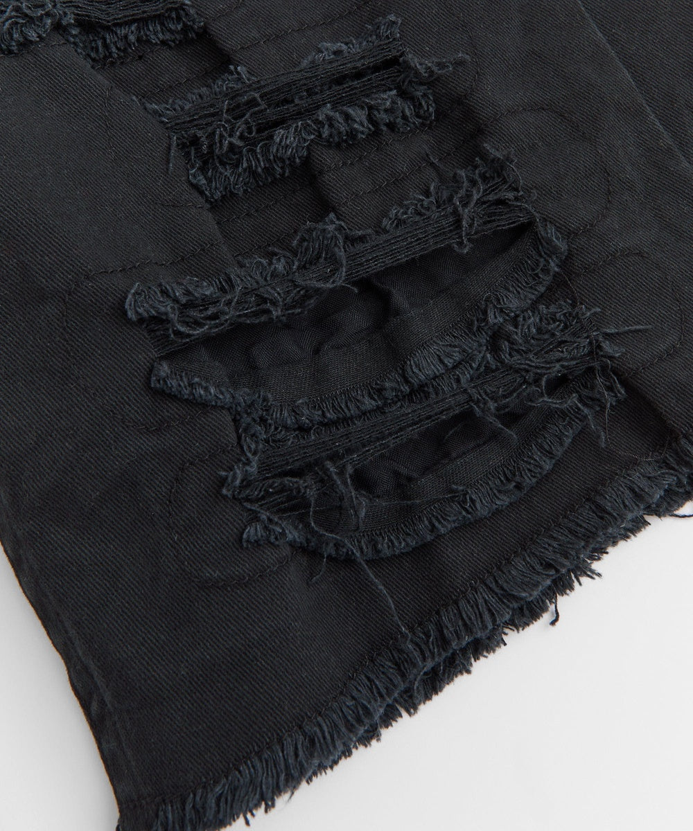  Reason Clothing Destroyed Denim Shorts - Black - BLACK - Bonton