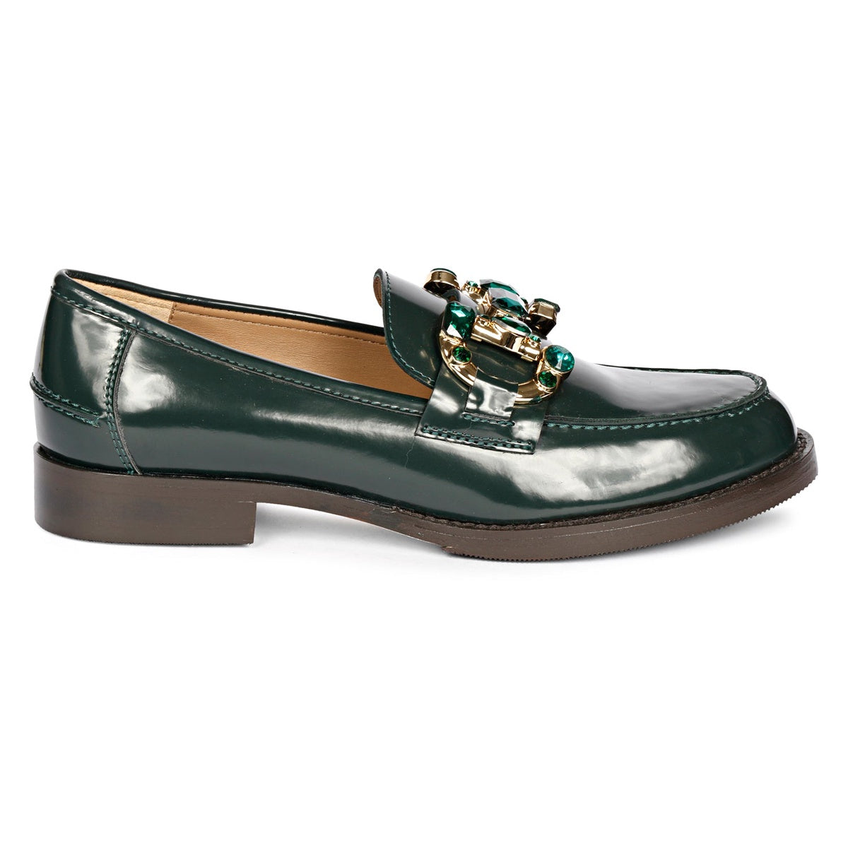  Saint G Livia Green Abrasivato Leather Loafer - GREEN - Bonton