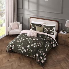 Jasmine Flowers 5 Piece Reversible Comforter Set