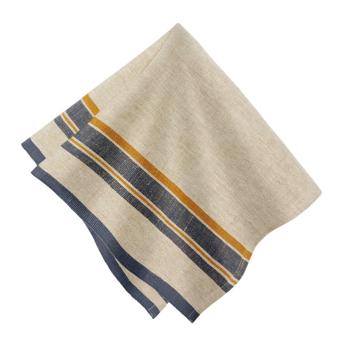  Caravan Antibes Natural Napkins, Set of 4 - Blue - Bonton