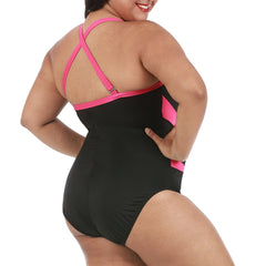 InstantFigure Plus Size Two-Tone One Piece Swimsuit 13306PC
