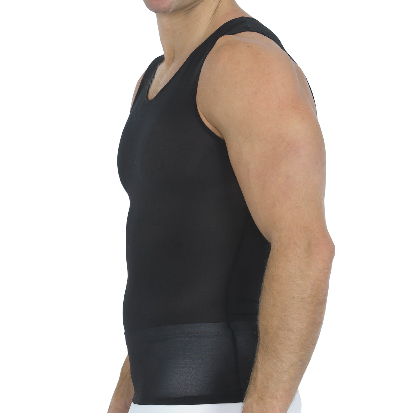  InstantFigure Insta Slim Power Mesh Compression Muscle Tank 180MS0001 - White - Bonton