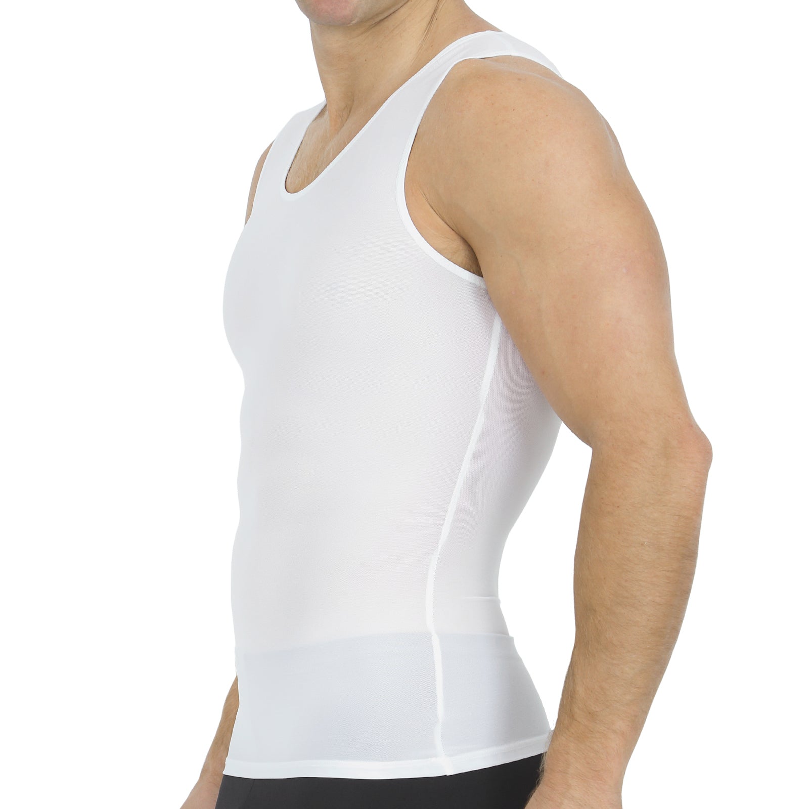  InstantFigure Insta Slim Power Mesh Compression Muscle Tank 180MS0001 - White - Bonton