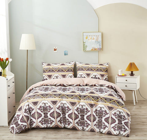 DaDa Bedding Majestic Oriental Kilim Duvet Cover - w/ Pillow Cases Royal Persian Traditional Design Intricate Ornate Ornament Print - DaDa Bedding Collection