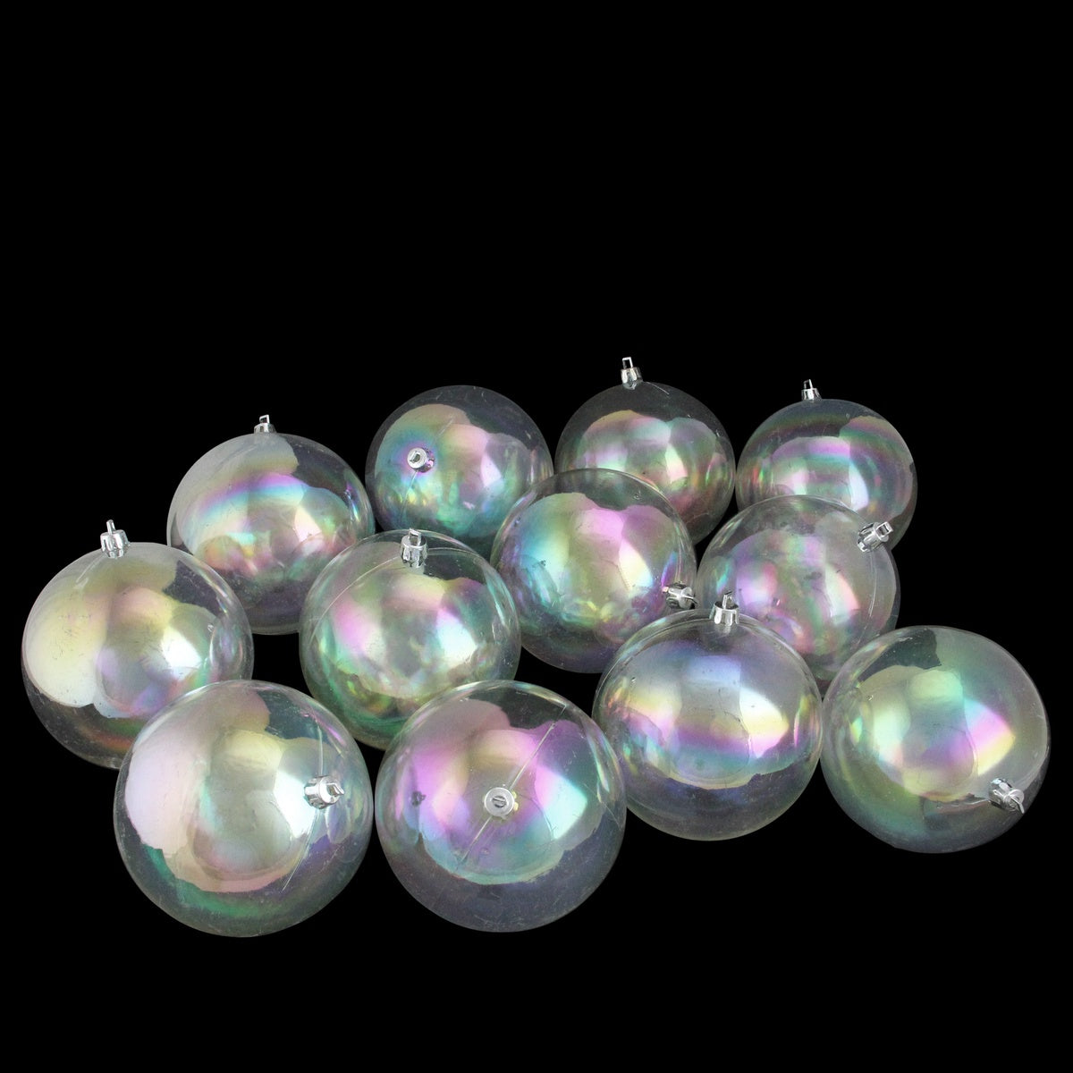  Northlight 12ct Clear Iridescent Shatterproof Shiny Christmas Ball Ornaments 4