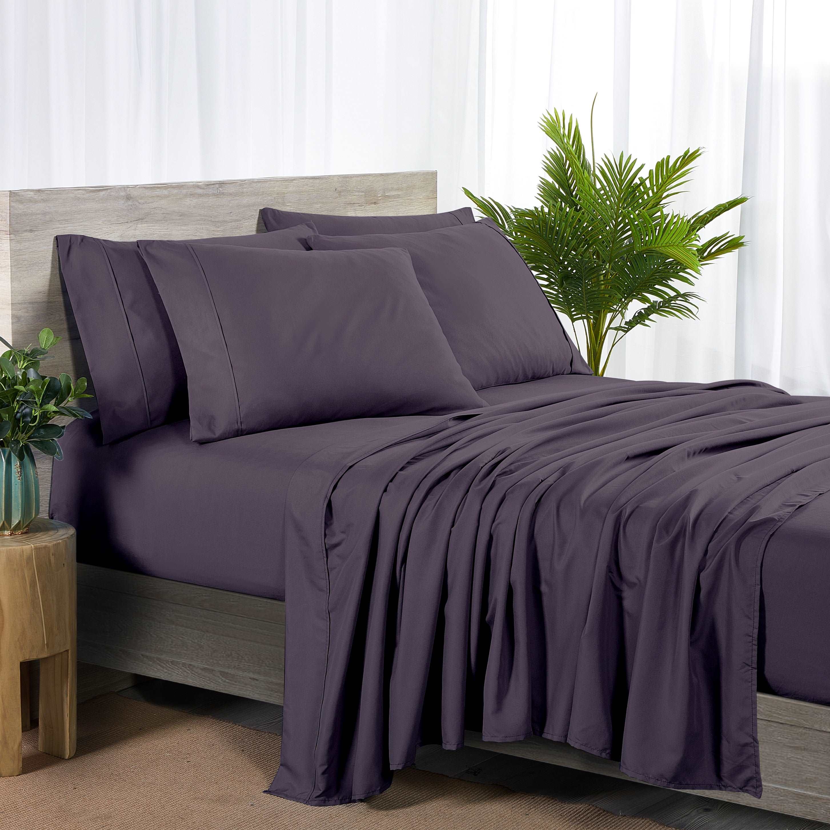  Bibb Home Bibb Home Bamboo 2000 Count 6 Piece With Sure Grip - Twin - Bonton