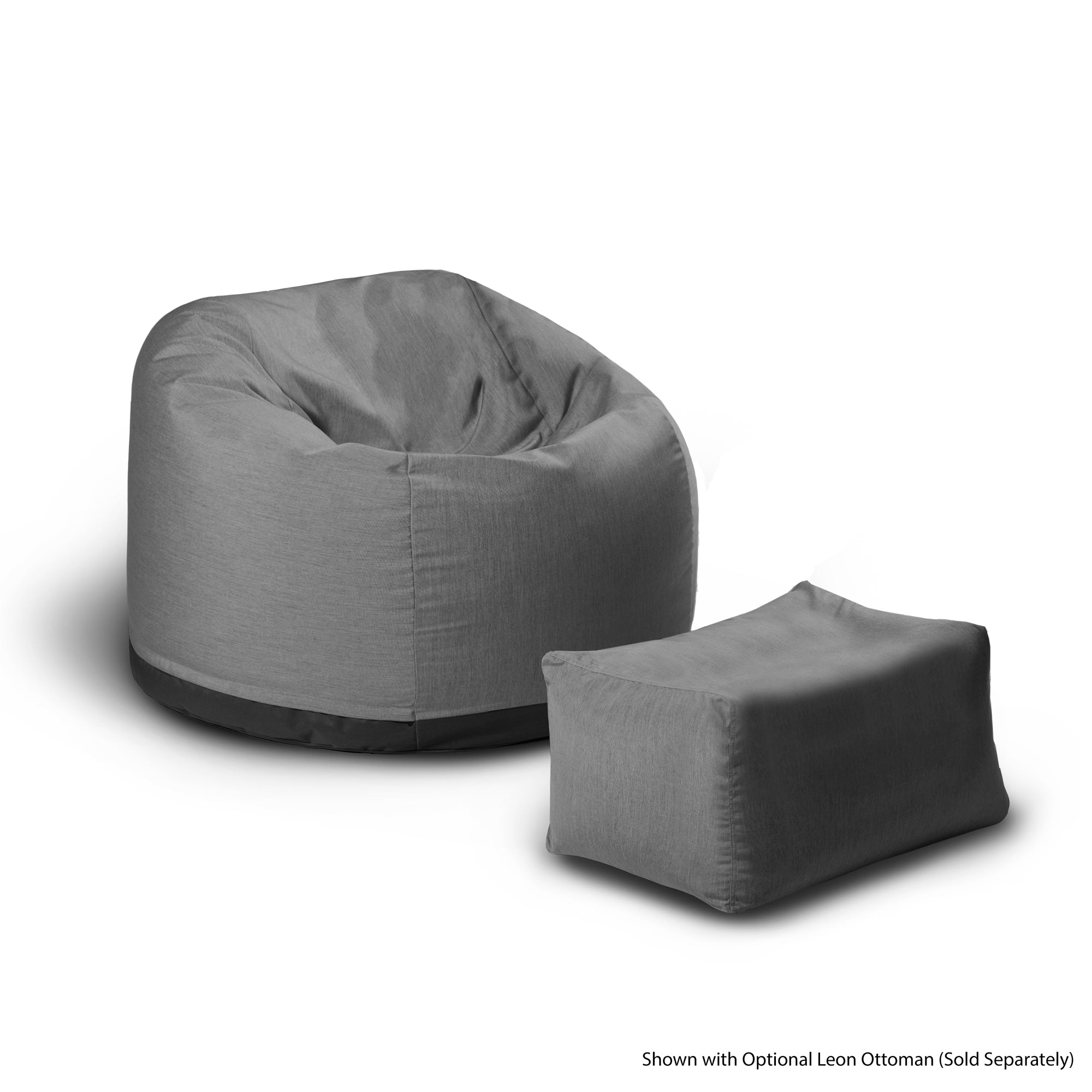  Jaxx Palmetto Large Round Outdoor Bean Bag Club Chair - Slate - Bonton