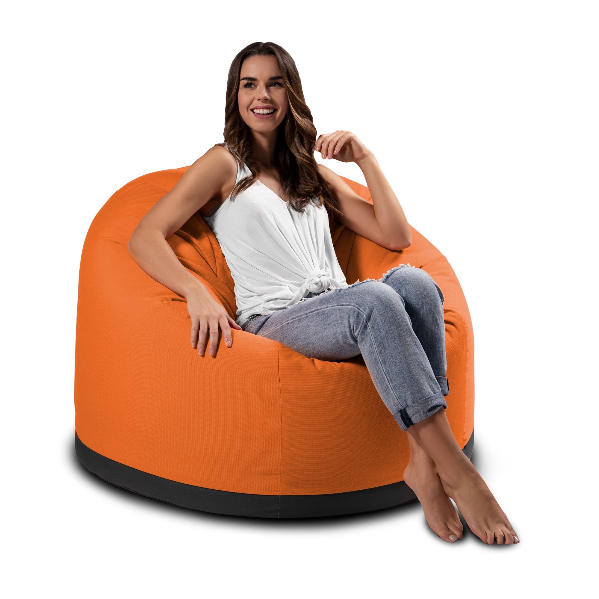  Jaxx Palmetto Large Round Outdoor Bean Bag Club Chair - Tangerine - Bonton