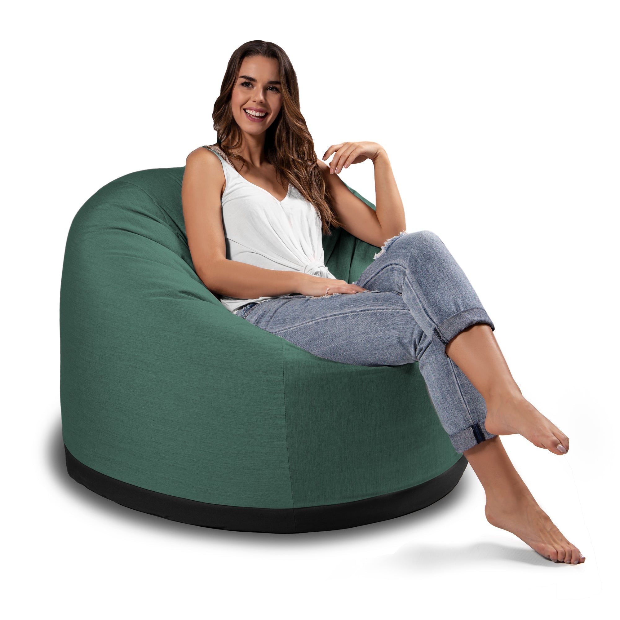  Jaxx Palmetto Large Round Outdoor Bean Bag Club Chair - Breeze - Bonton