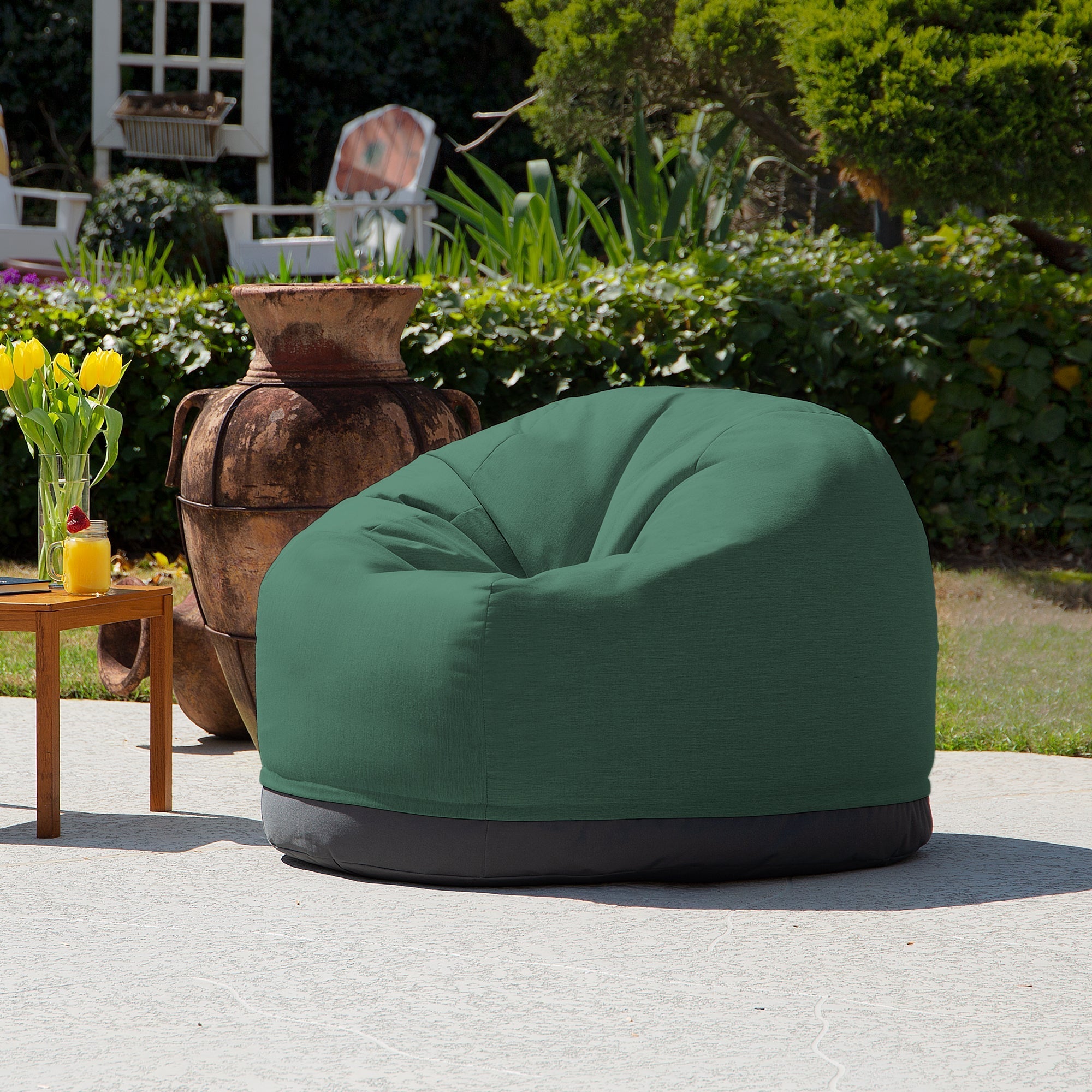  Jaxx Palmetto Large Round Outdoor Bean Bag Club Chair - Breeze - Bonton