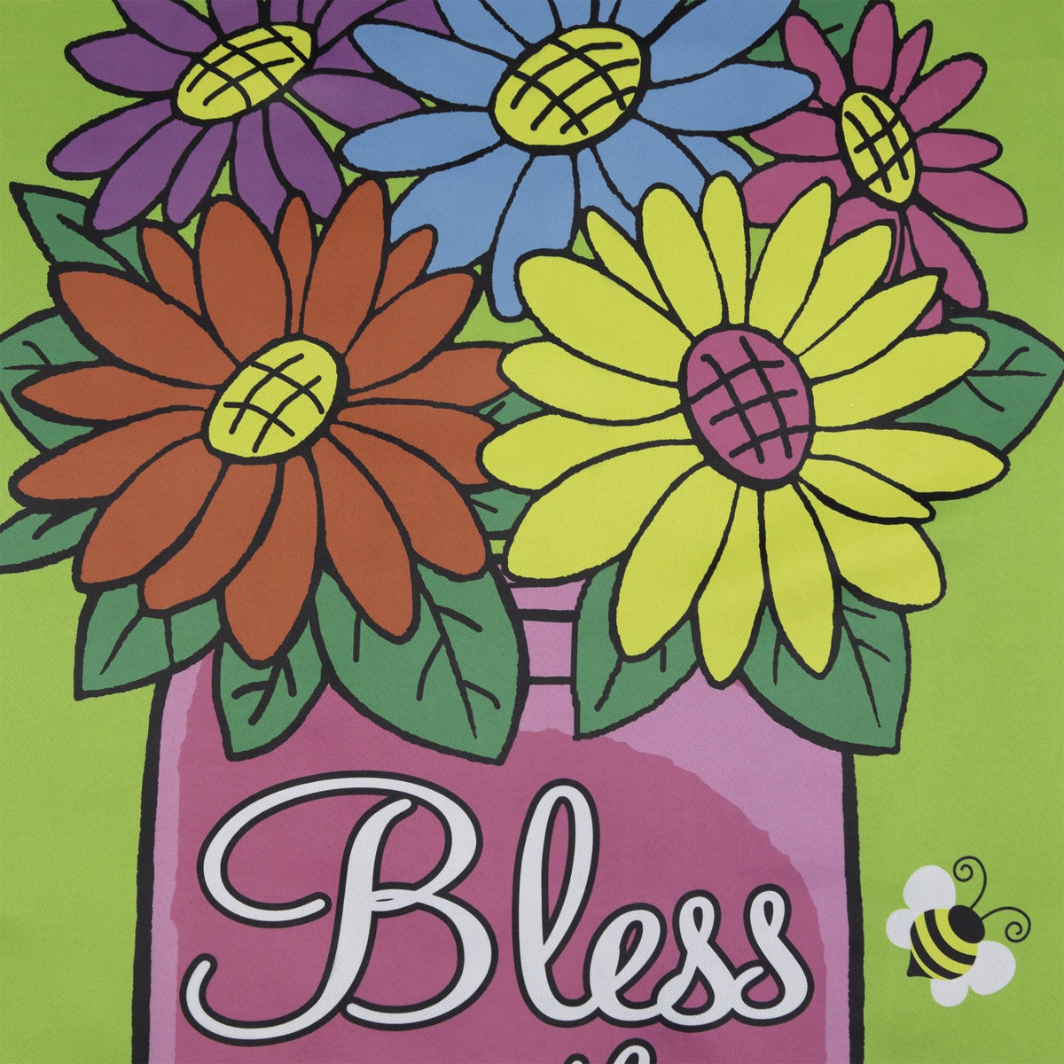  Northlight Bless This Home Bouquet With Vase Outdoor House Flag 28