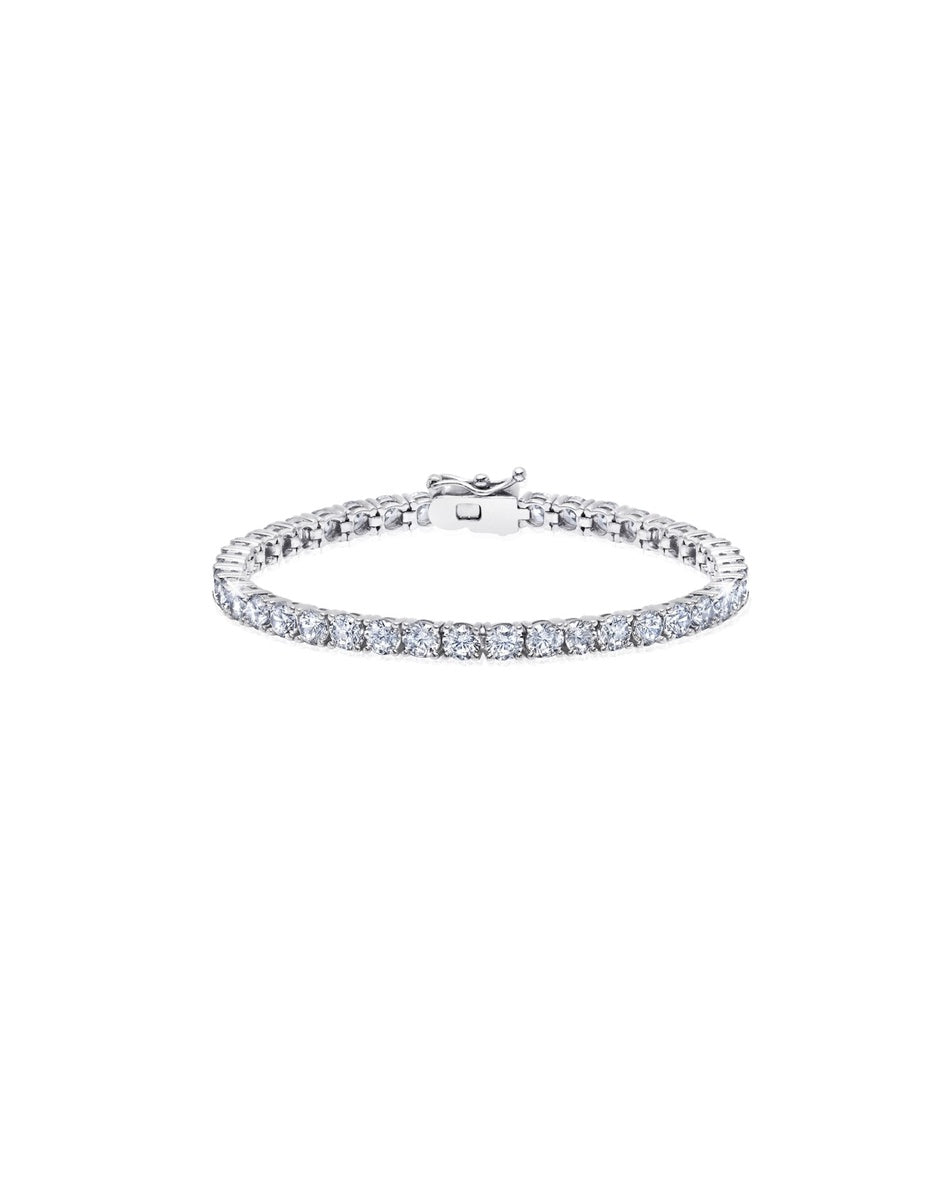  CRISLU Mens Brilliant Cut Tennis Bracelet Finished in Pure Platinum - XX - Bonton