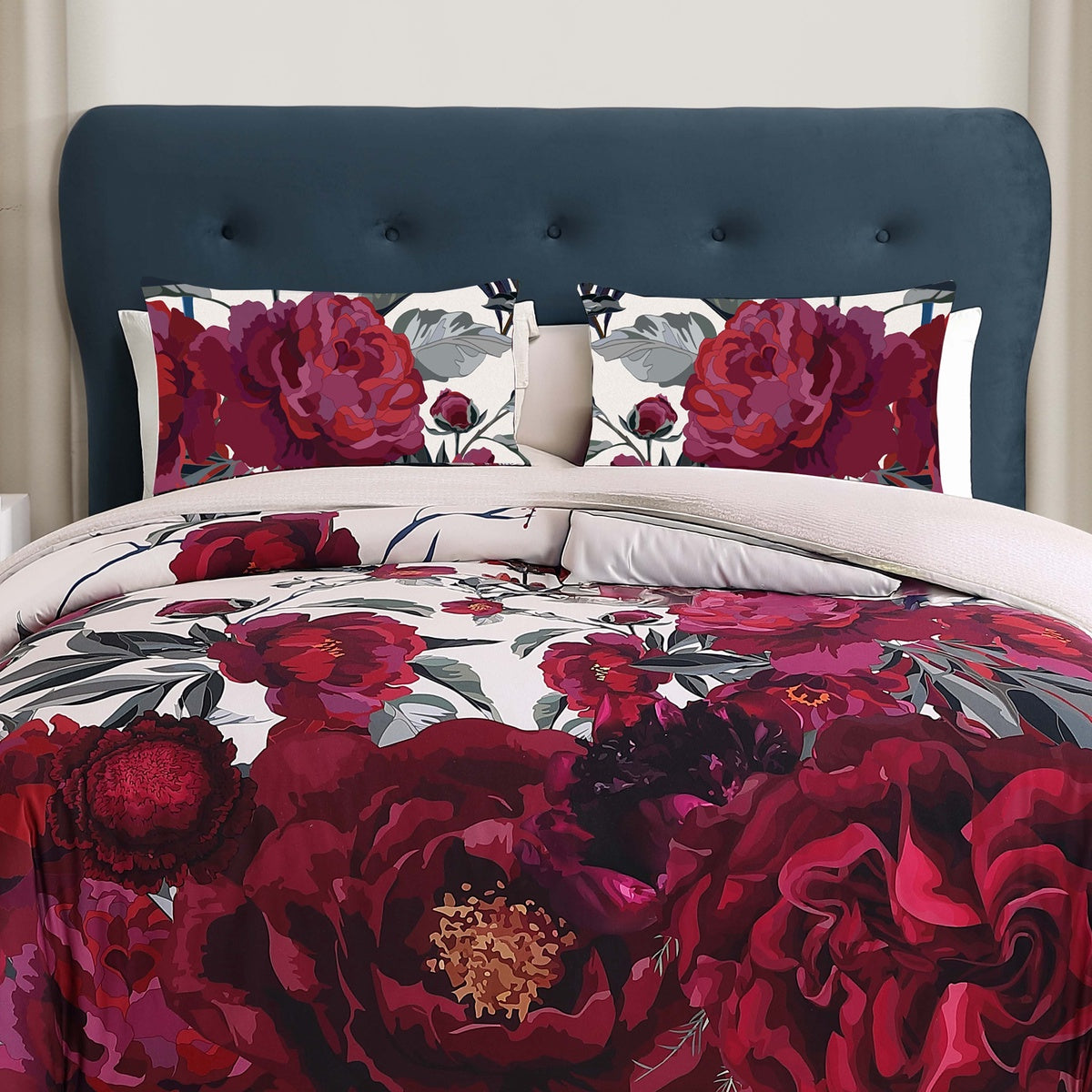  Bebejan Bebejan Zinnia 3 Piece Reversible Comforter Set - QUEEN - Bonton